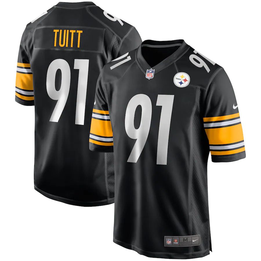 Men Pittsburgh Steelers #91 Stephon Tuitt Nike Black Game NFL Jersey->pittsburgh steelers->NFL Jersey